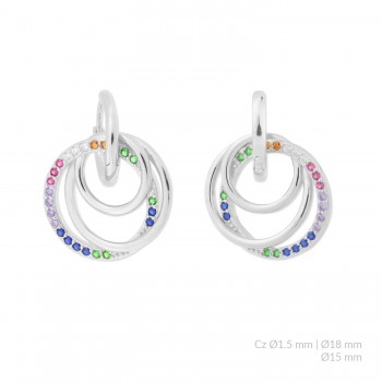 Silver earrings with cubic...
