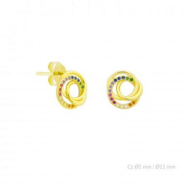 Brincos de Prata Esterlina com zircônia