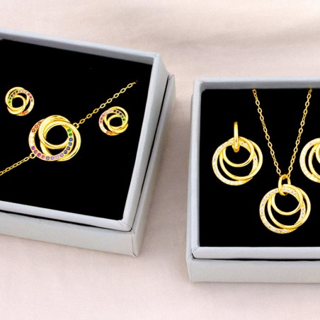 Brincos de Prata Esterlina com zircônia