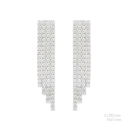 Silver earrings with cubic zirconium