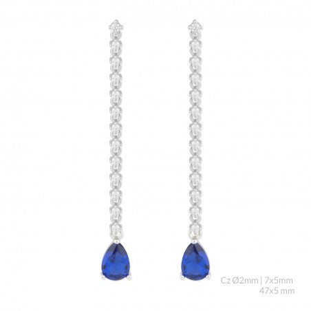 Boucles d'oreilles en Argent avec oxyde de zirconium