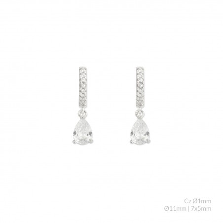 Boucles d'oreilles en Argent avec oxyde de zirconium