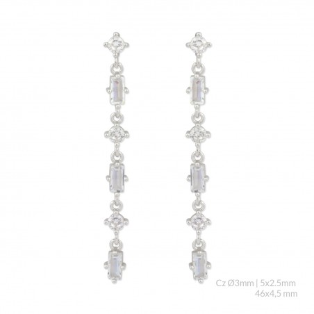 Silver earrings with cubic zirconium
