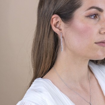 Silver earrings with cubic... 2