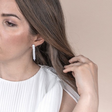 Silver earrings with cubic zirconium