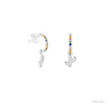 Silver Earrings with Cubir...