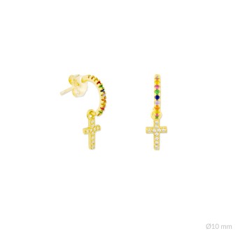 Silver Earrings with Cubir...
