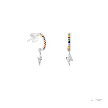 Silver Earrings with Cubir...