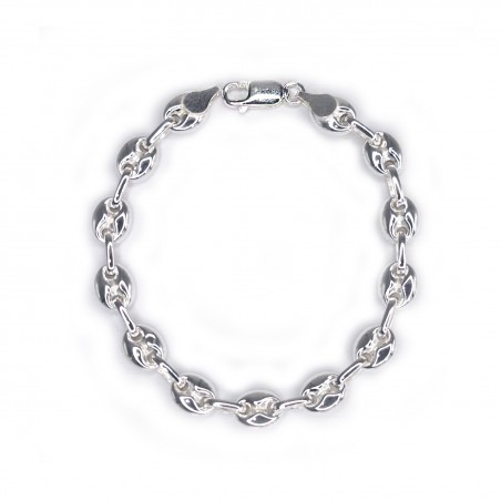 Pulsera Calabrote Hueco nº3 Plata Lisa Plateada