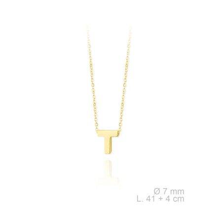 Gargantilla Mini Inicial "T" Dorado