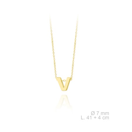 Gargantilla Mini letra"V" dorada