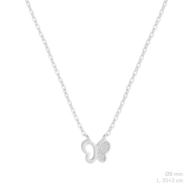 Silver necklace with cubic zirconium