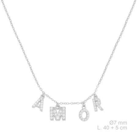 Silver necklace with cubic zirconium