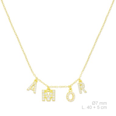 Silver necklace with cubic zirconium