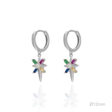 Pendientes Aro Estrella Polar Circ Color