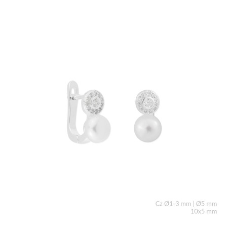 Silver earrings with cubic zirconium