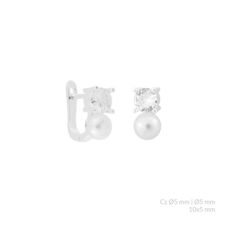 Silver earrings with cubic zirconium