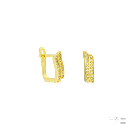 Brincos de Prata Esterlina com zircônia