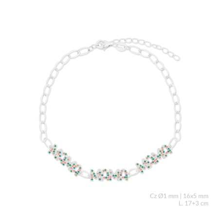 Silver bracelet with cubic zirconium