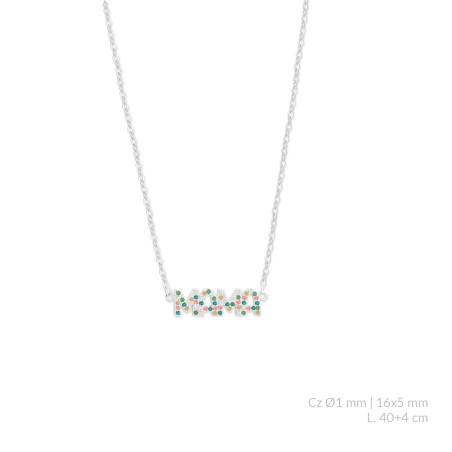 Silver necklace with cubic zirconium