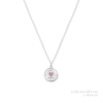 Silver necklace with cubic...