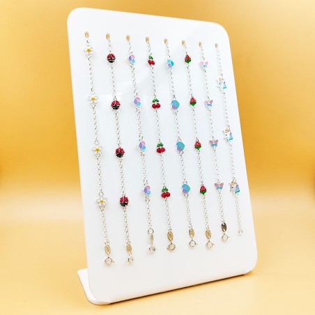 Expositor Pulsera Plata Esmalte 