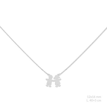 Silver necklace with cubic...