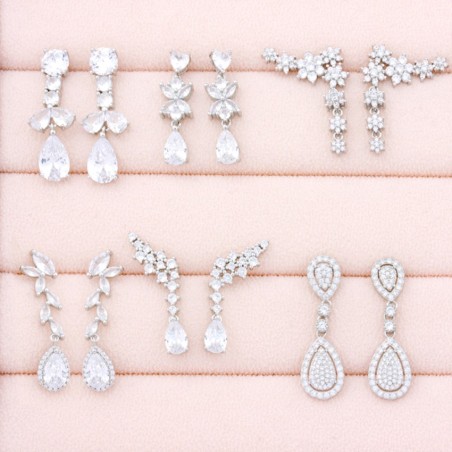 Pendientes de Plata de Ley con circonitas |Trepador