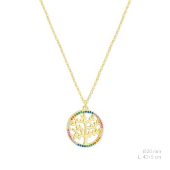 Silver necklace with cubic...