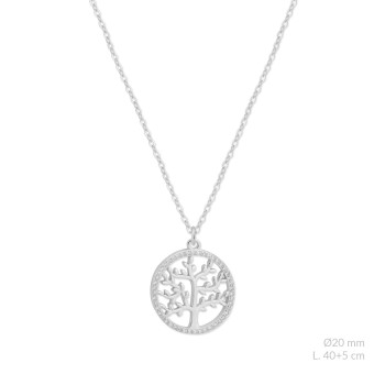 Silver necklace with cubic...