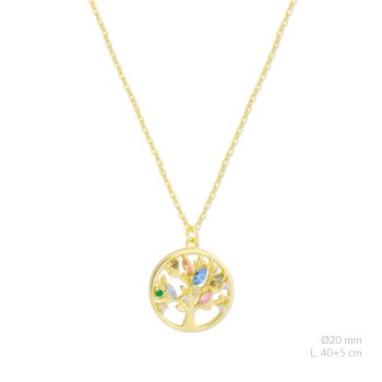 Silver necklace with cubic...