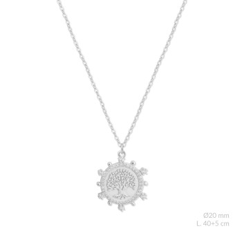Silver necklace with cubic...
