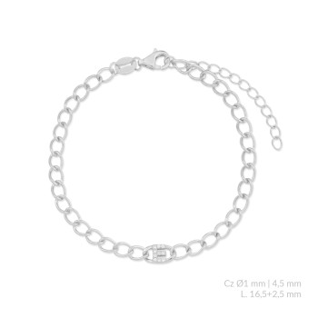 Pulsera de Plata de Ley con...