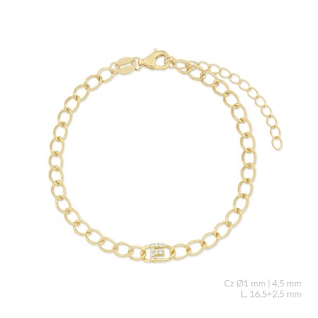 Silver bracelet with cubic zirconium | F