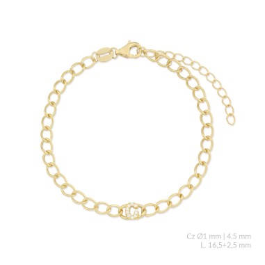 Silver bracelet with cubic zirconium | G
