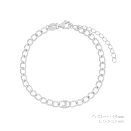 Silver bracelet with cubic zirconium | J