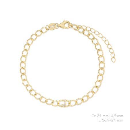 Pulsera de Plata de Ley con circonitas | J