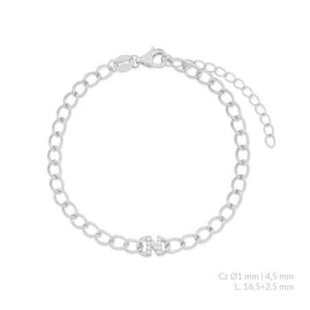 Silver bracelet with cubic zirconium | N