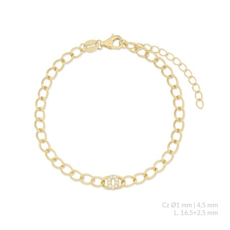 Silver bracelet with cubic zirconium | O
