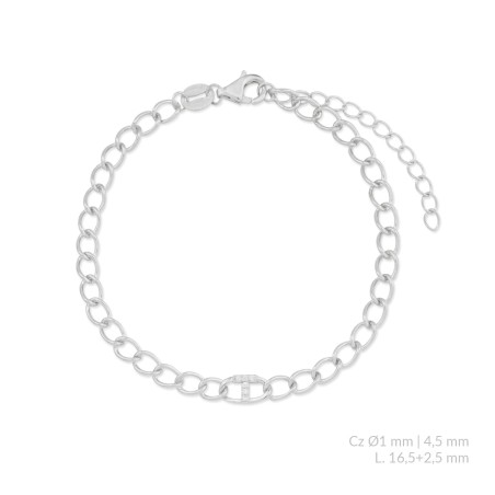 Bracelet en Argent avec oxyde de zirconium | T