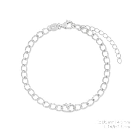 Pulseira de Prata Esterlina com zircônia | Y