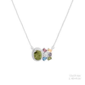 Silver necklace with cubic...