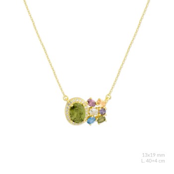 Silver necklace with cubic...