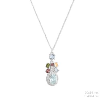 Silver necklace with cubic...
