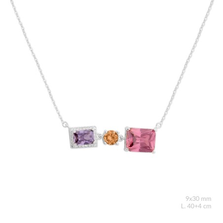 Silver necklace with cubic zirconium