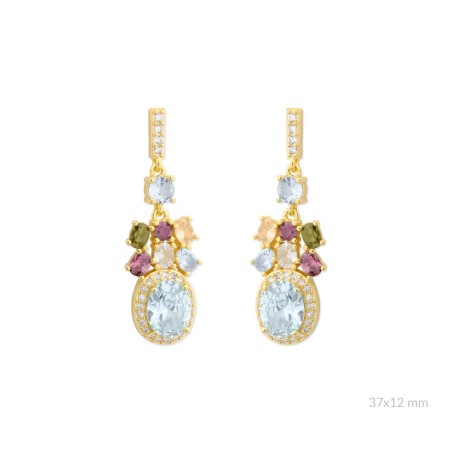 Brincos de Prata Esterlina com zircônia