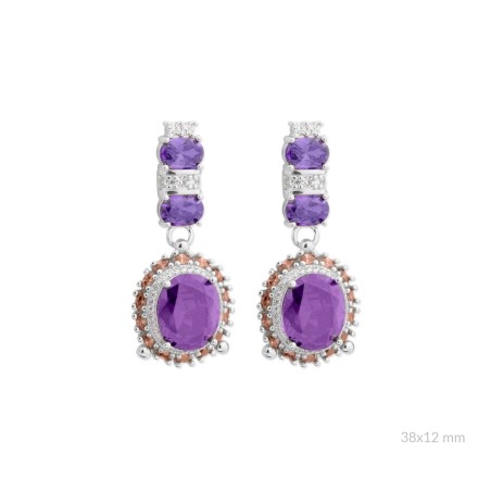 Silver earrings with cubic zirconium