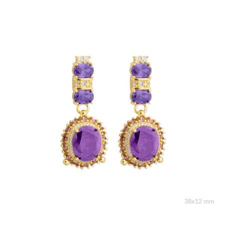 Silver earrings with cubic zirconium