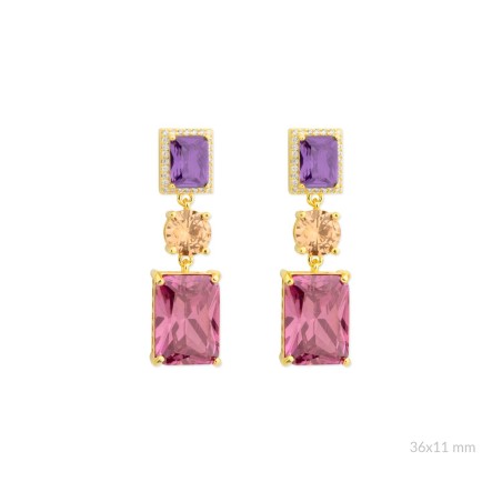 Silver earrings with cubic zirconium