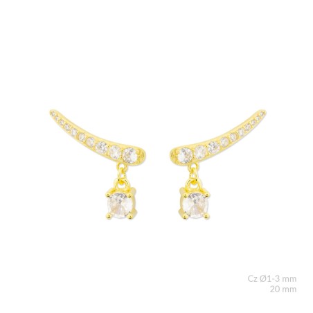 Silver earrings with cubic zirconium